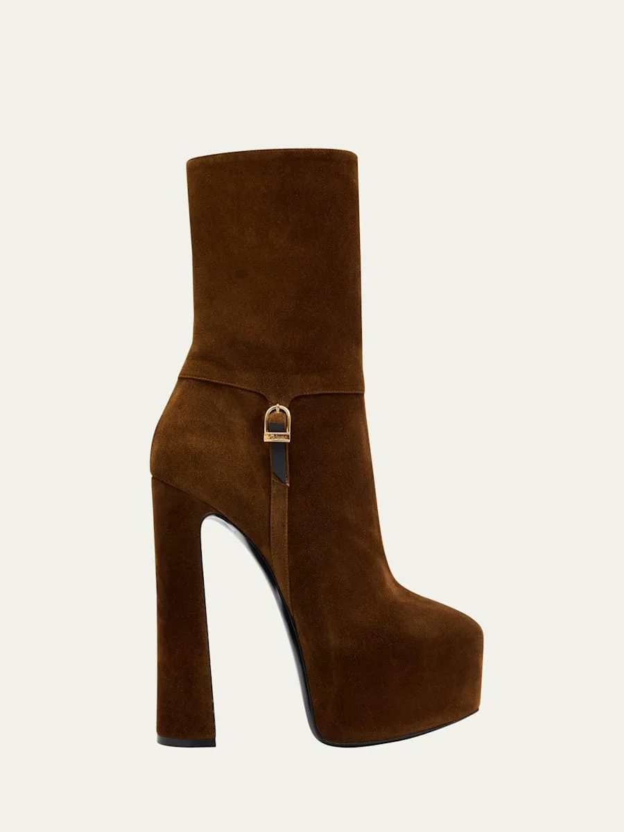 Nico Platform Suede Booties - 1