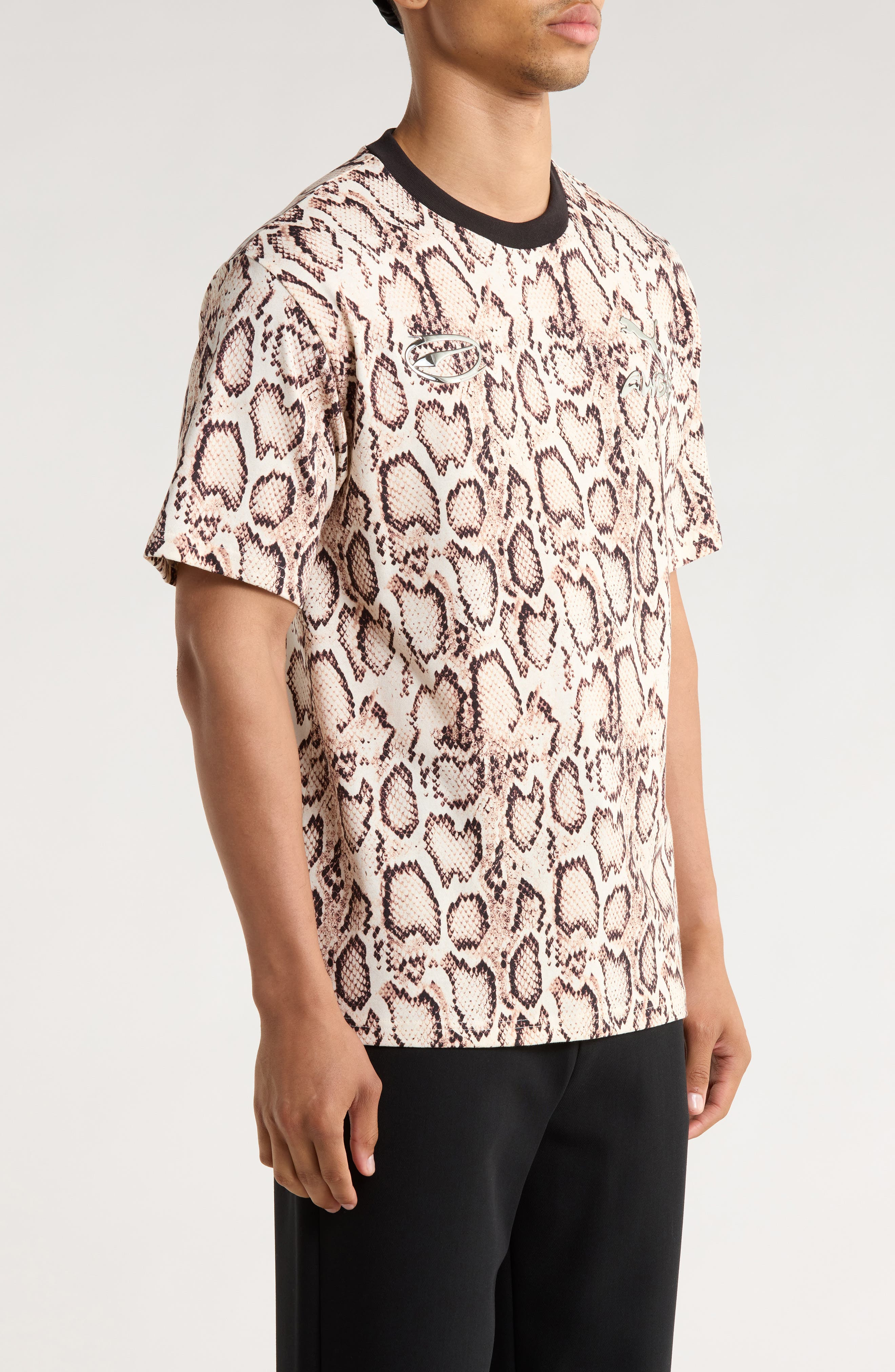 PUMA x A$AP Rocky Snakeskin Print Cotton T-Shirt in Frosted Ivory at Nordstrom - 3