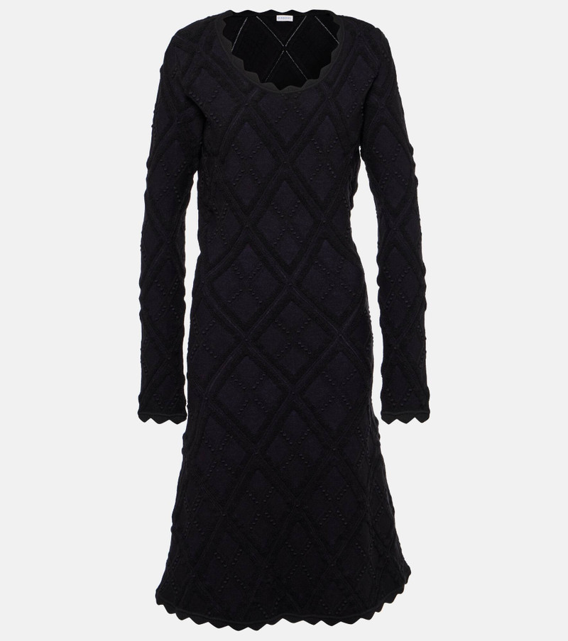 Scalloped wool-blend midi dress 1