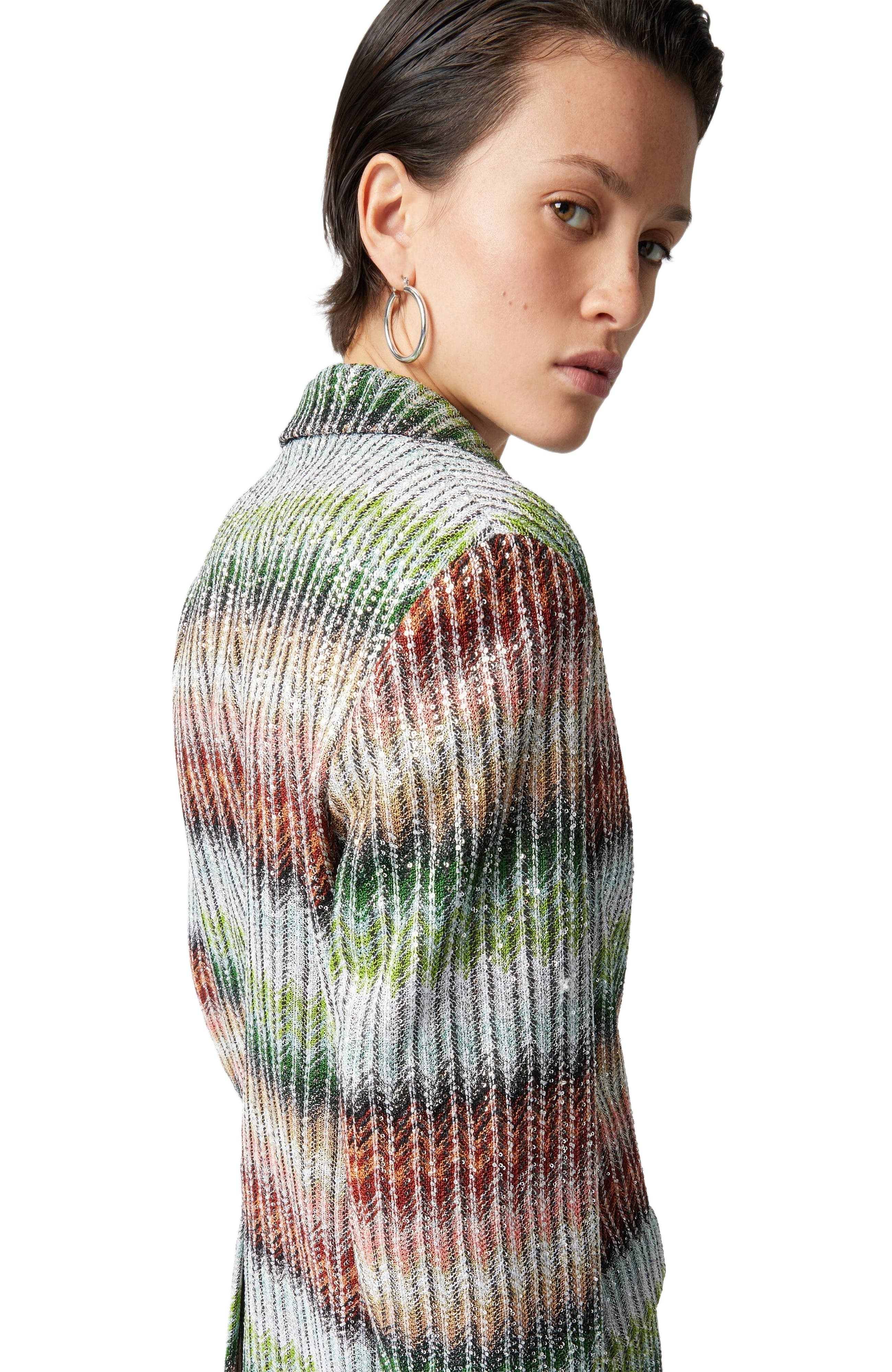 Missoni Dégradé Zig Zag Knit Blazer With Sequins in Multicoloured at Nordstrom - 4