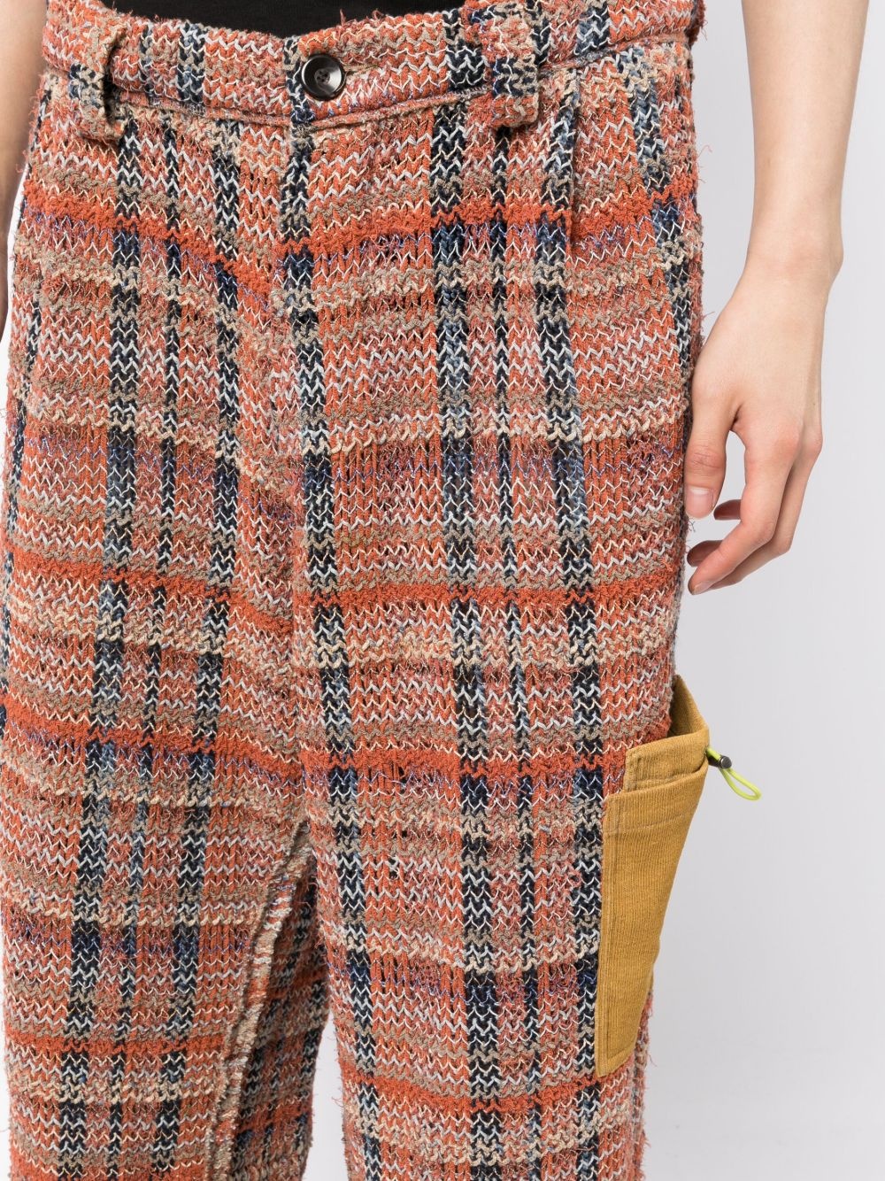 whipstitch straight-leg trousers - 5