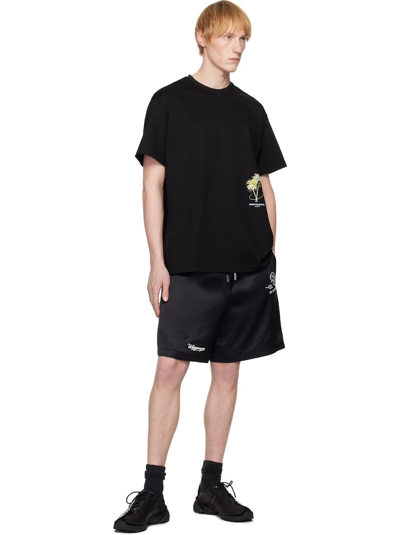 Wooyoungmi Black Palm Tree Graphic T-shirt outlook