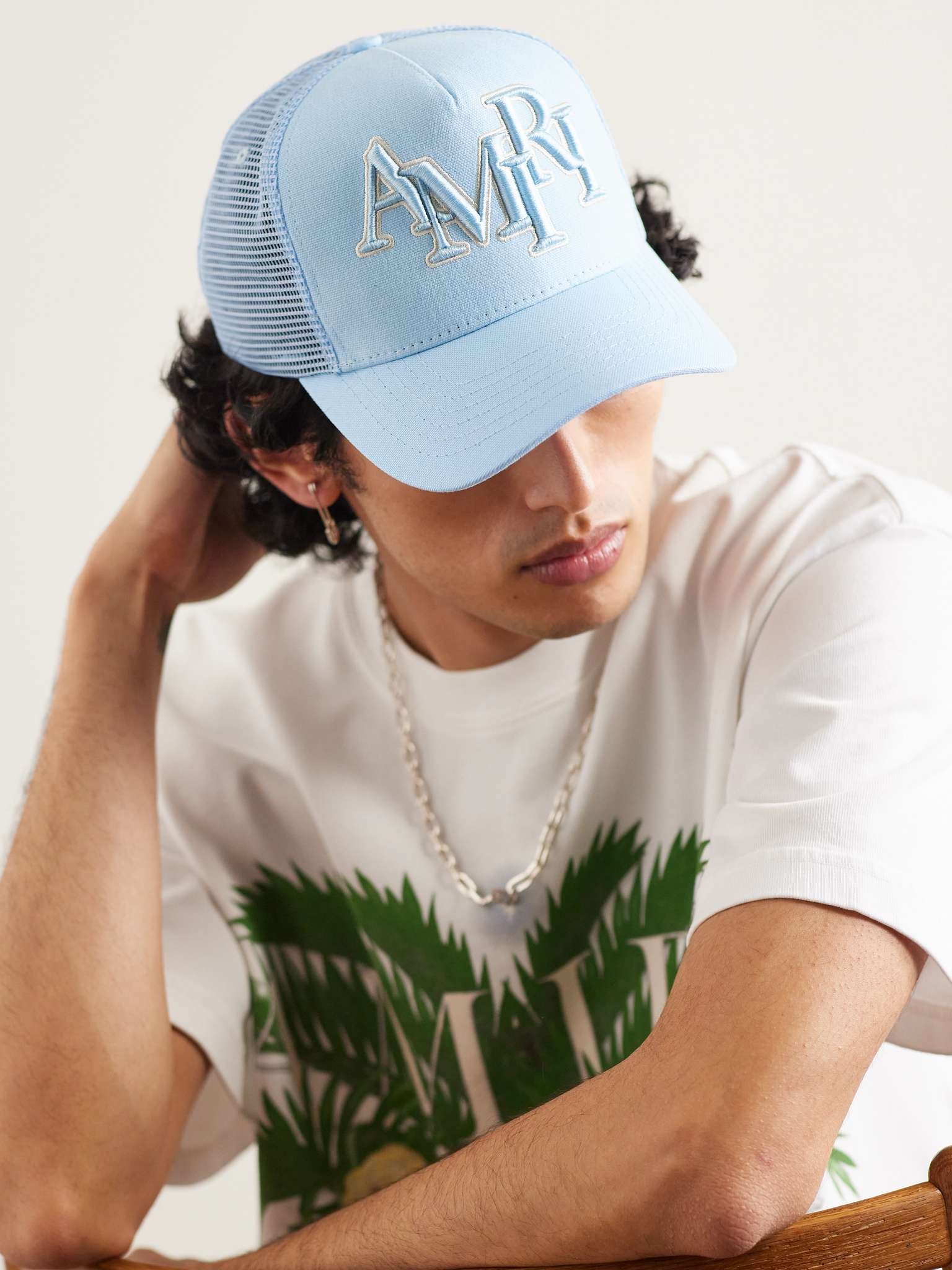 Logo-Embroidered Cotton-Canvas and Mesh Trucker Hat - 2