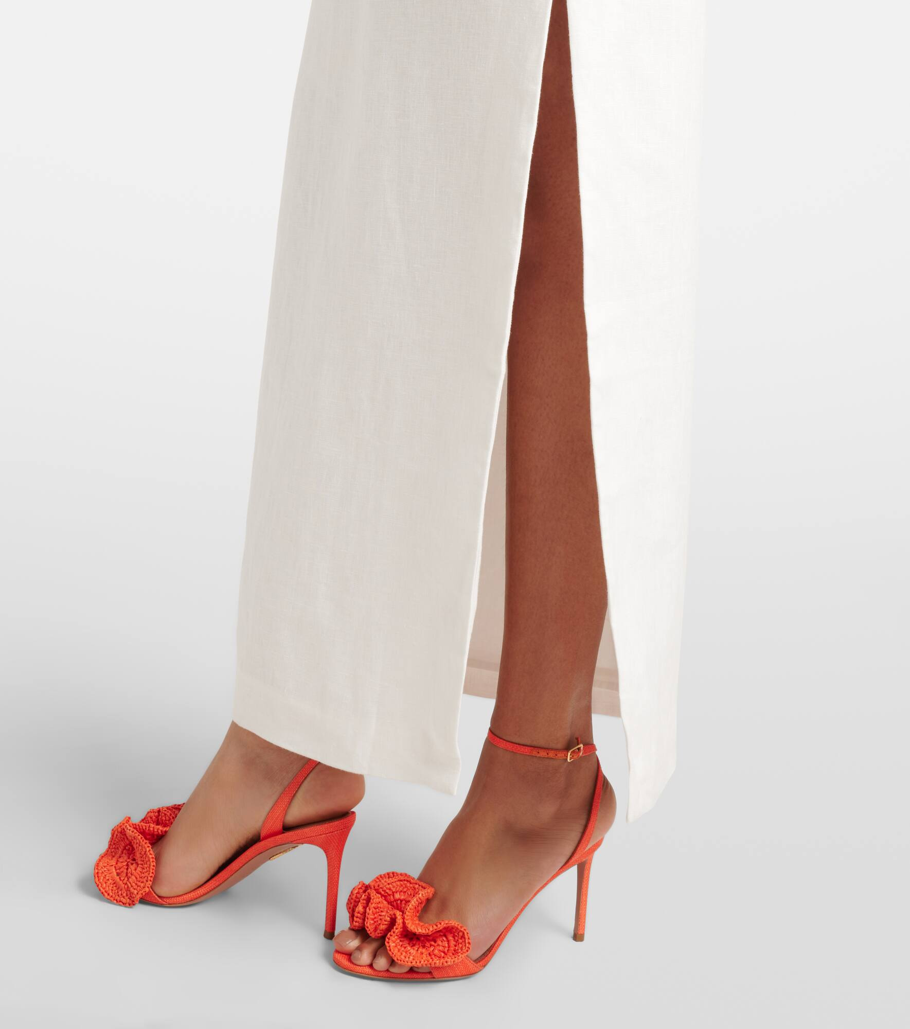 Violet halterneck linen maxi dress - 5