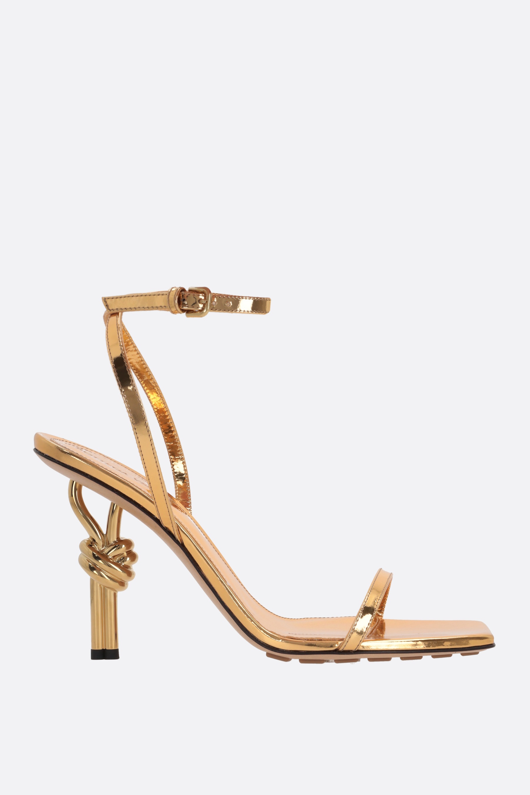 【関税込み】Bottega Veneta Knot Laminated Nappa Sandals BOTTEGA VENETA Knot metallic leather sandals | NET-A-PORTER