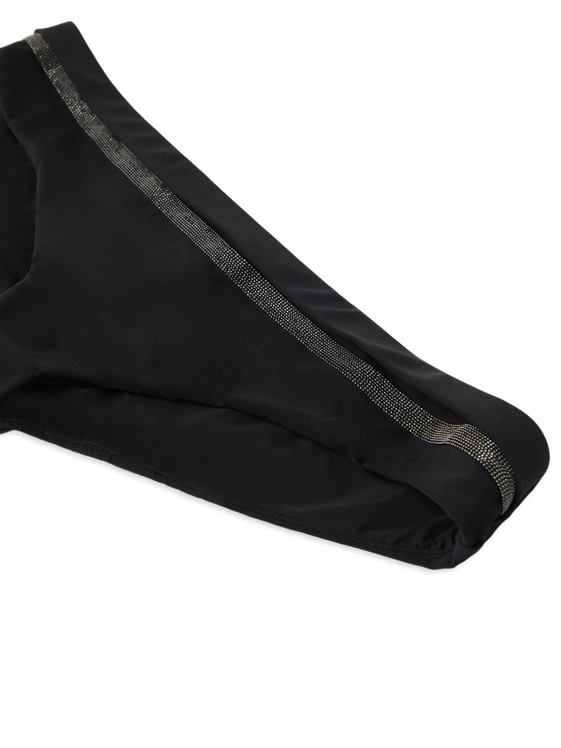 Women's Techno Jersey Bikini Bottoms with Monili - Black 4