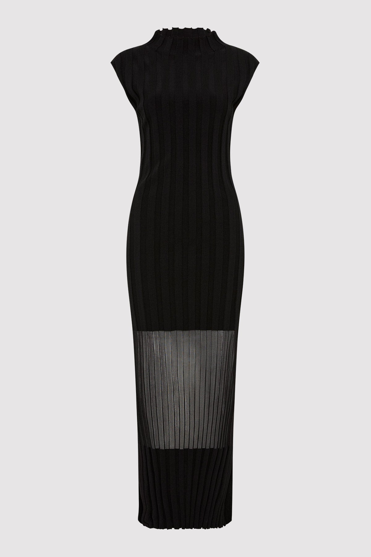 Fine Pleat Knit Dress - Black - 5