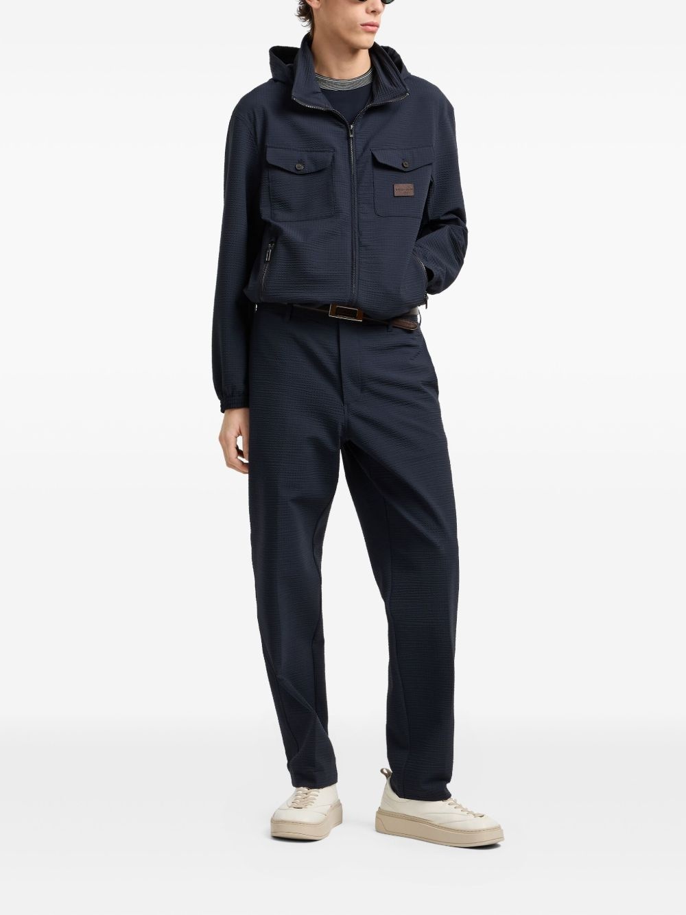hooded flap-pocketed lightweight jacket - 2