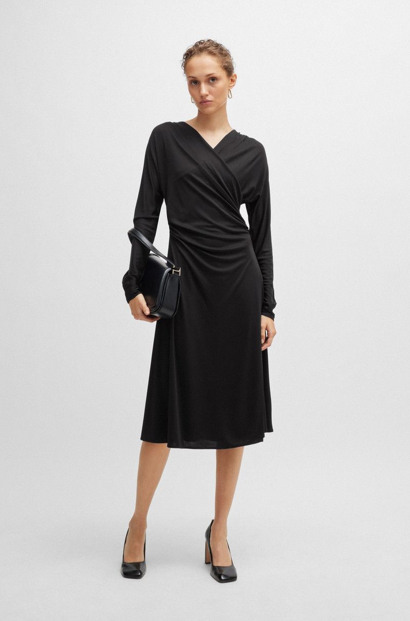 BOSS LONG-SLEEVED DRESS WITH WRAP FRONT outlook