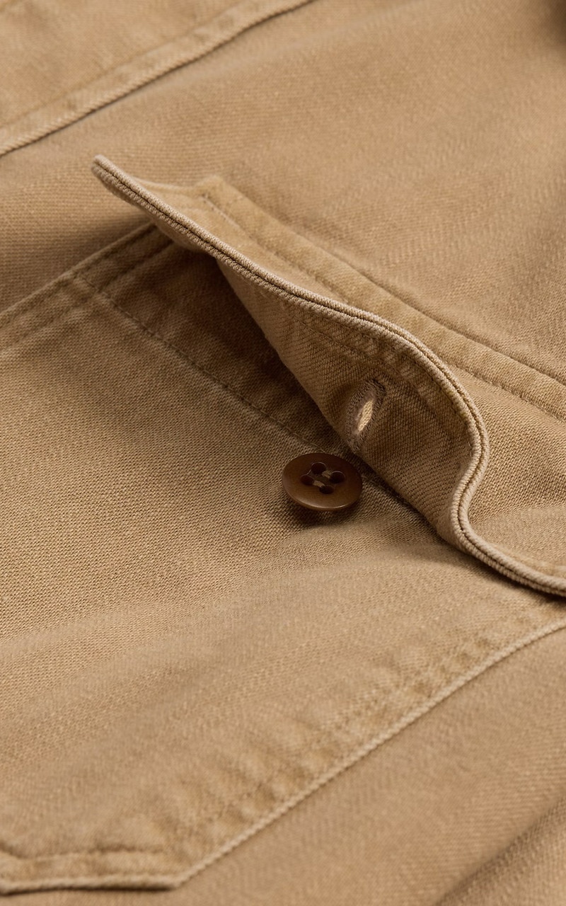 TWILL OFFICER'S WORKSHIRT FADED TAN - 3