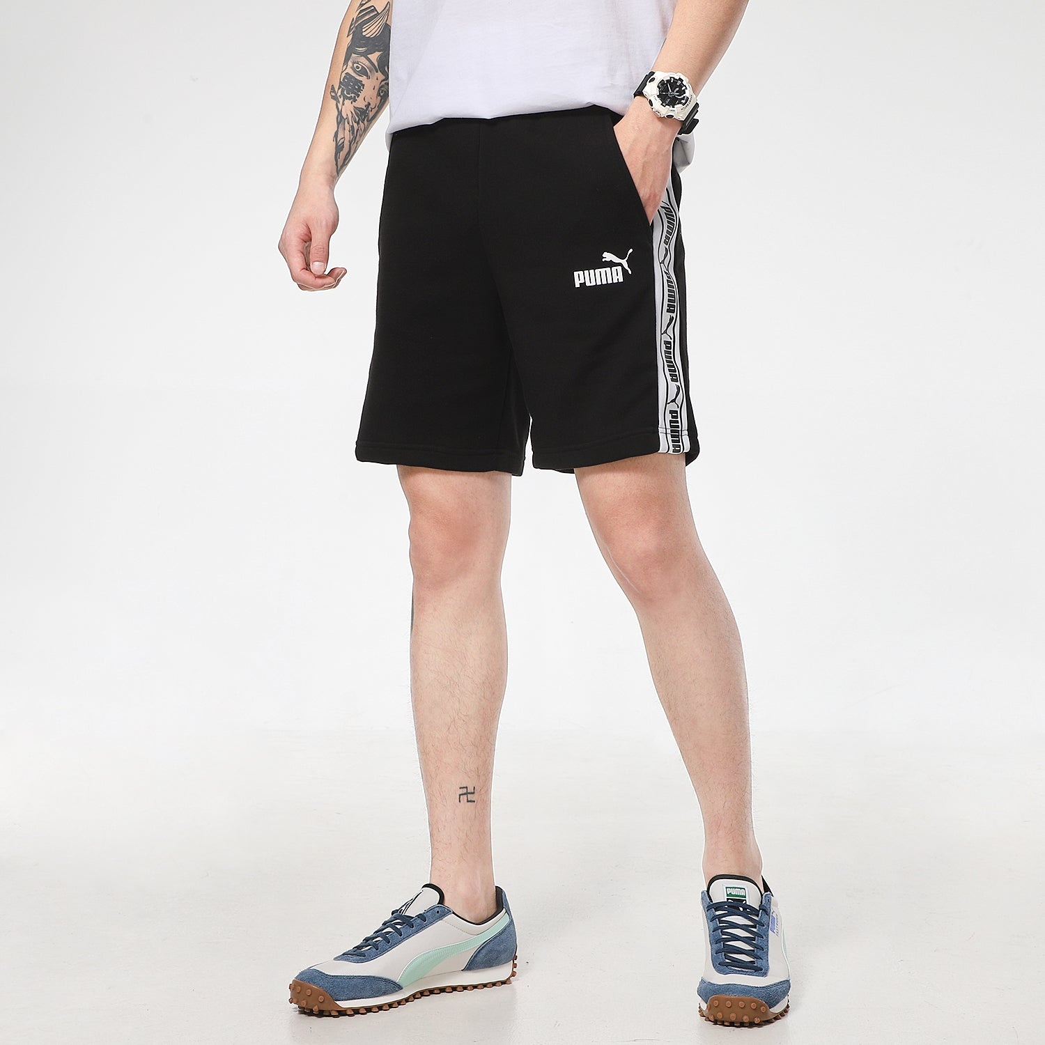 PUMA Rebel Sweat Shorts 'Black' 533192-01 - 5