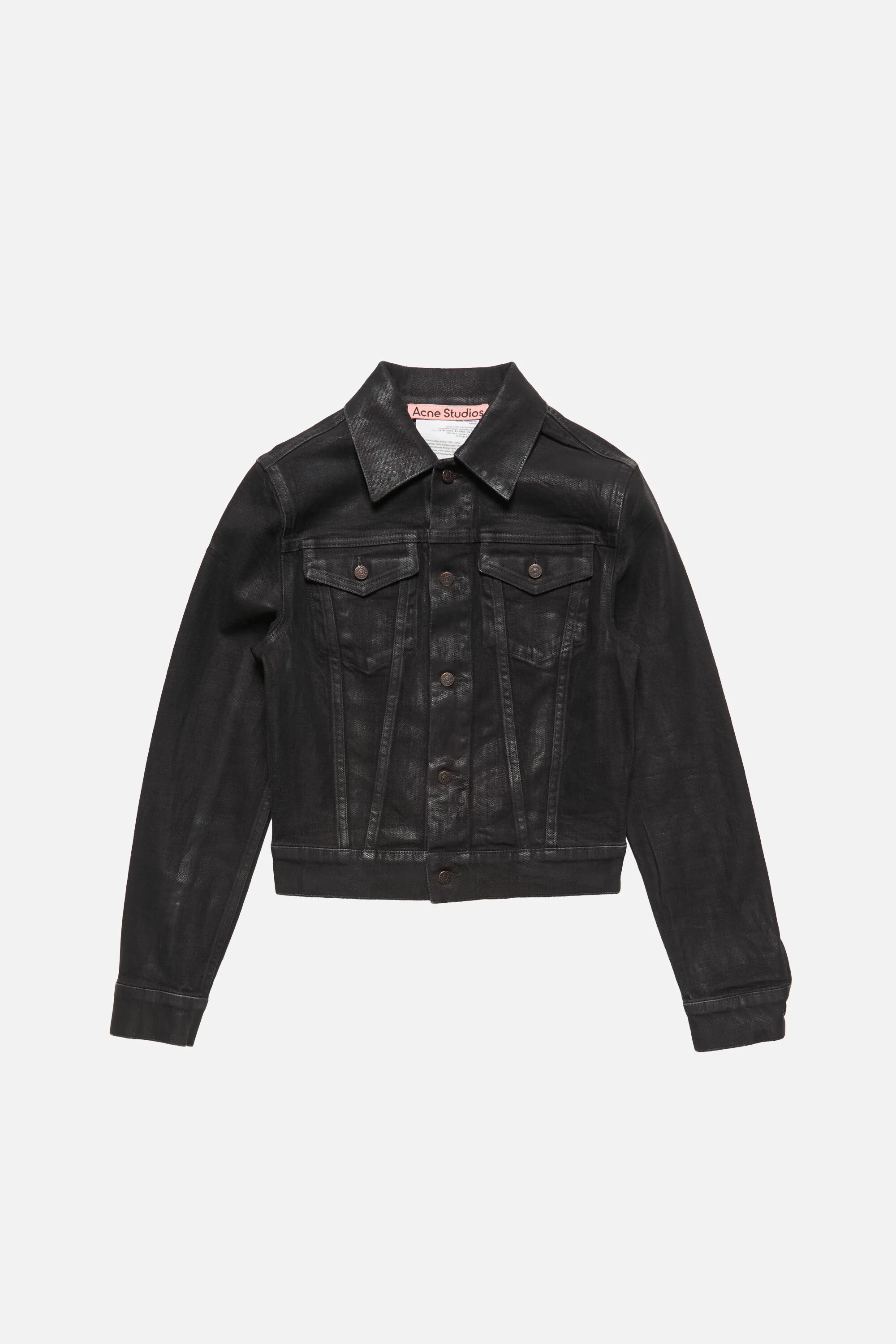 Fitted denim jacket - Black - 1
