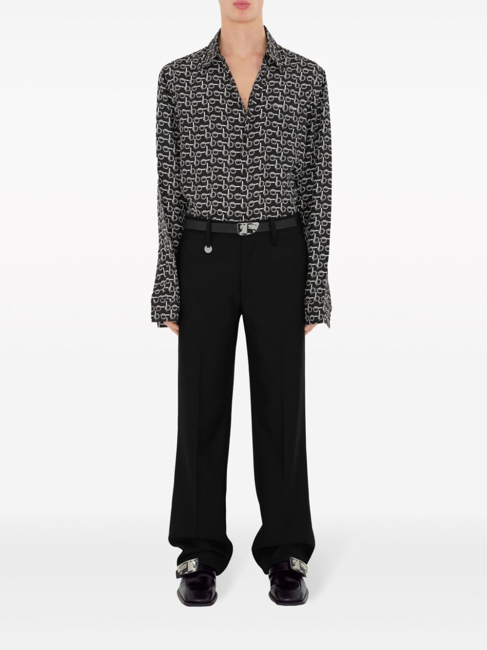 straight-leg wool trousers - 2