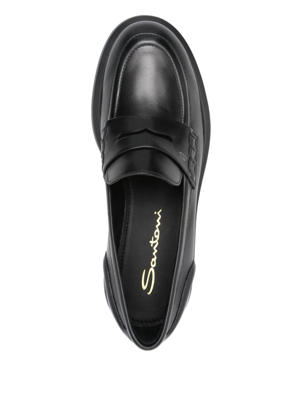 55mm penny-slot leather platform loafers - 4