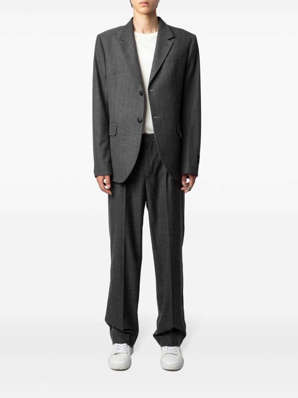 checkered pressed-crease trousers - 2