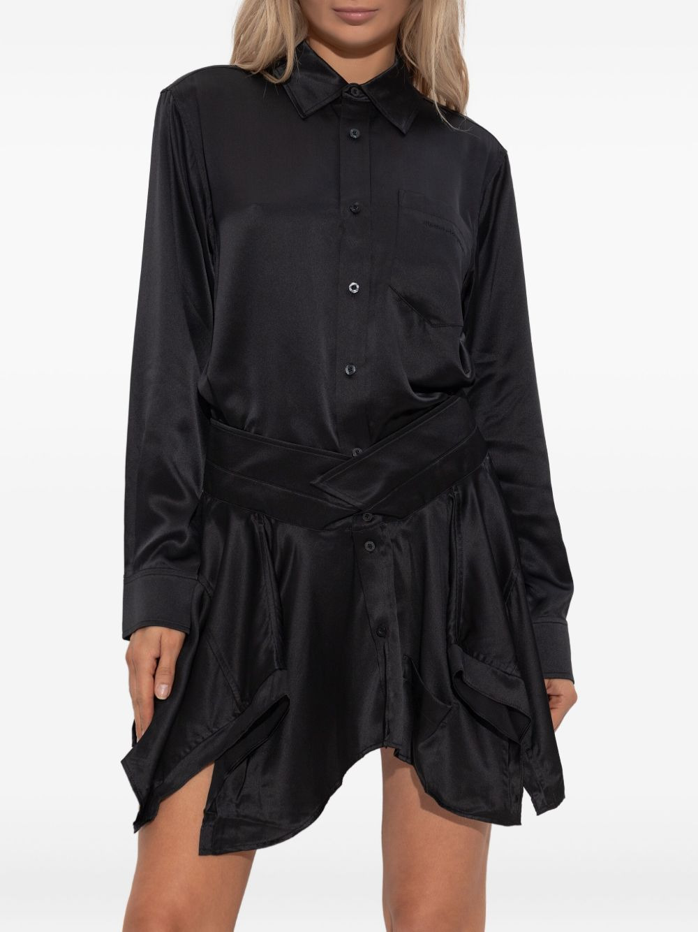 button-down asymmetrical mini dress - 3