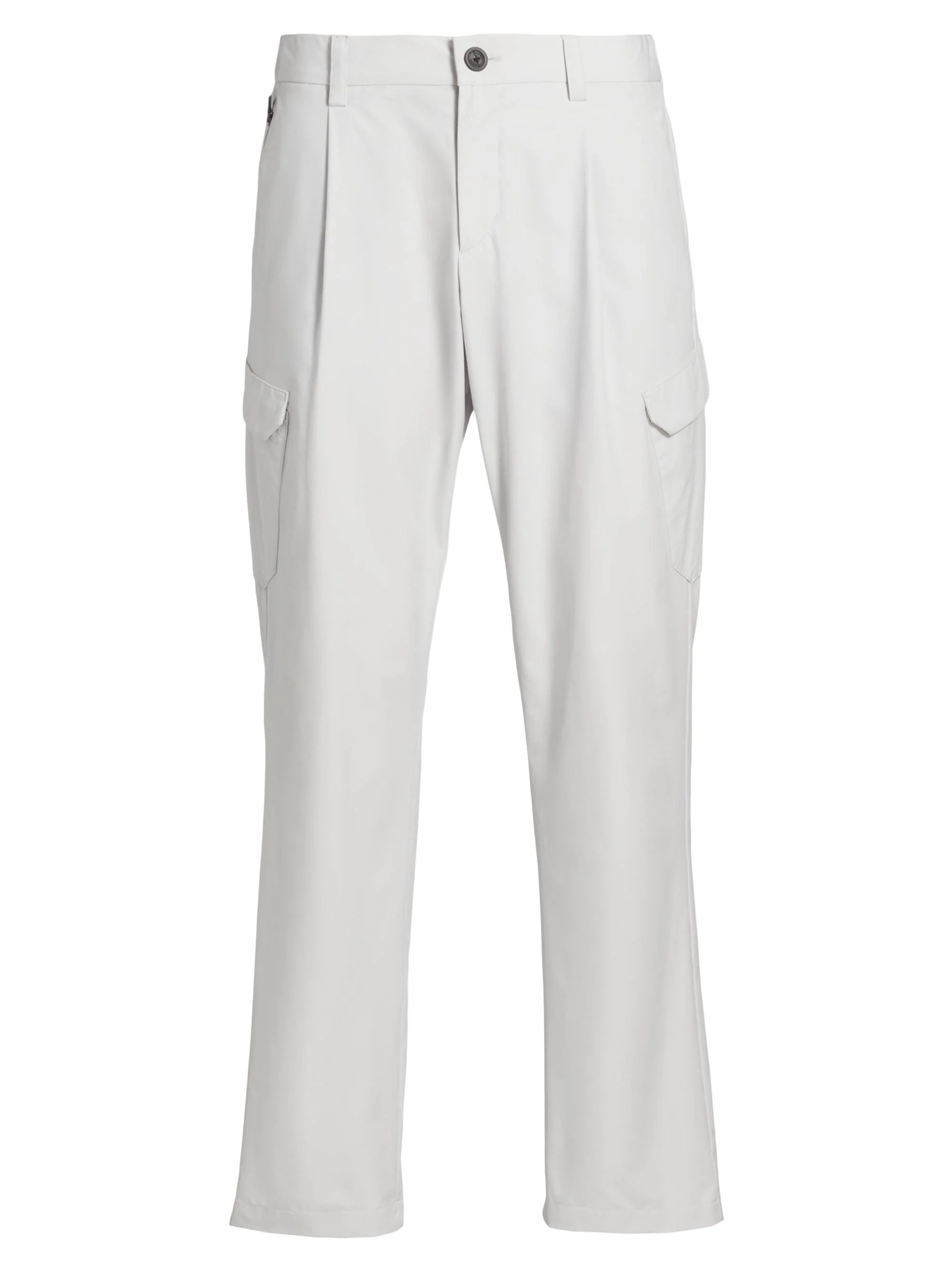 Men's Pleated Cargo Pants - Off White - 1