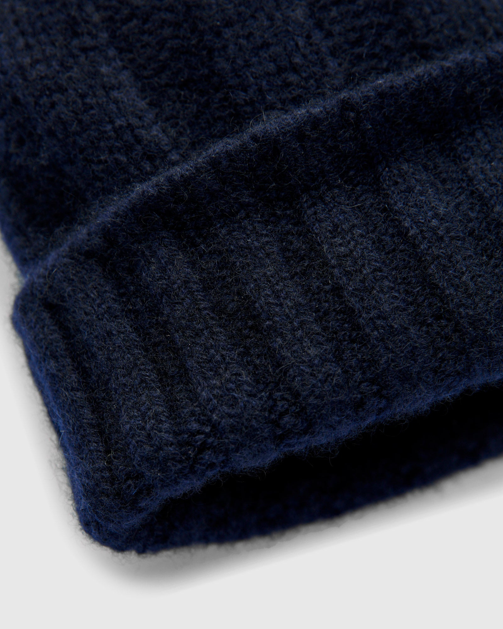 Cashmere Rib Watch Cap in Navy - 2