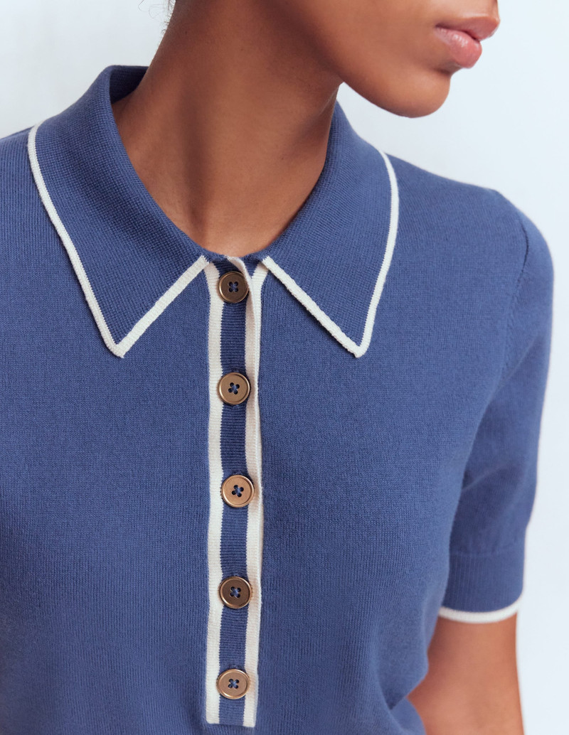 Liz Henley T-Shirt-True Navy 3