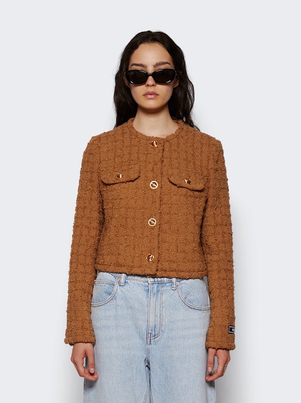 Heritage Tweed Cardigan Jacket Tan - 3