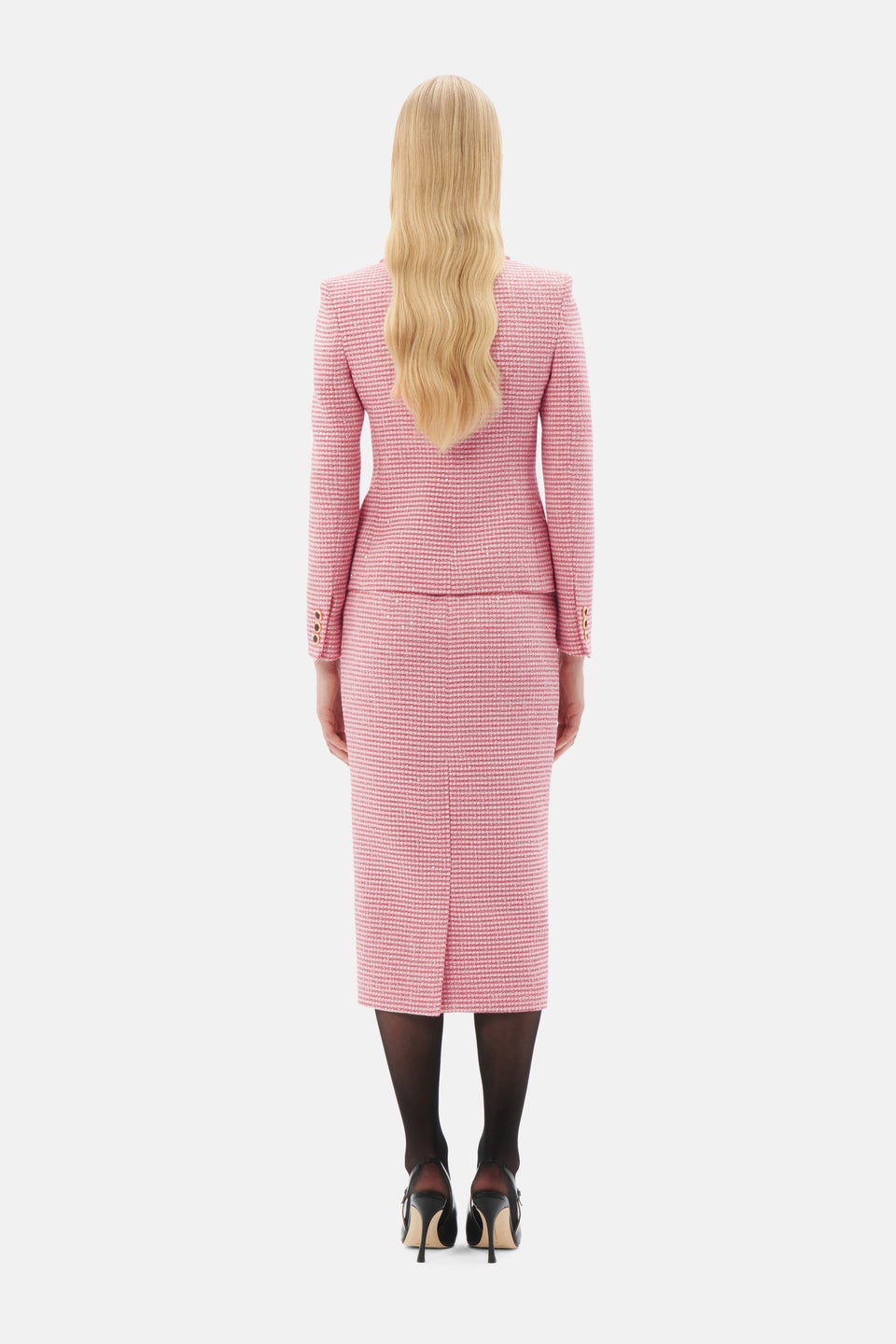 VICHY SEQUIN TWEED JACKET - 5