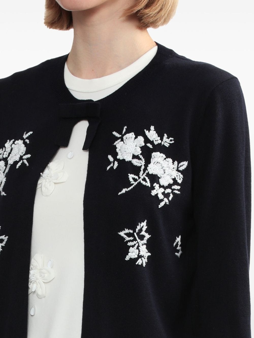 floral-embroidered silk-cashmere cardigan - 5