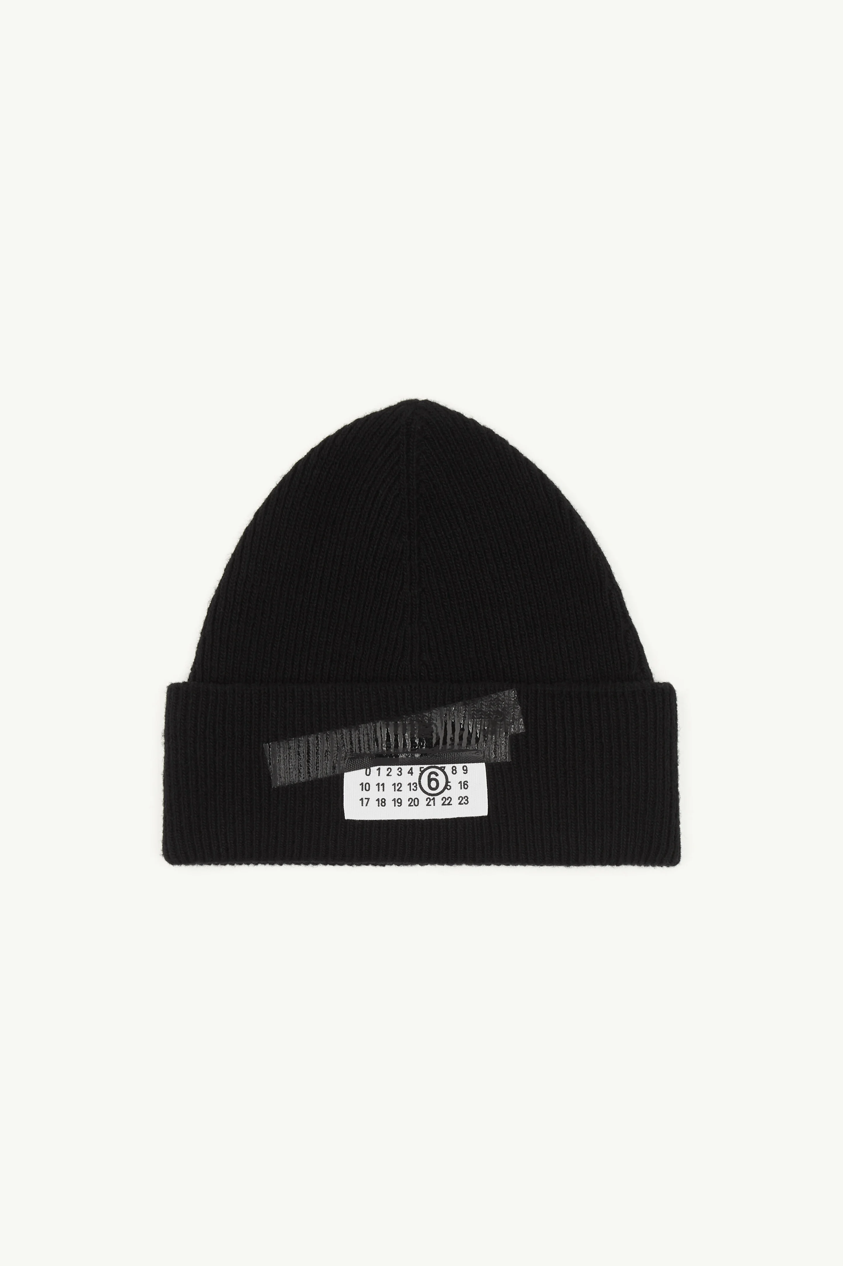 Taped label wool beanie - 1