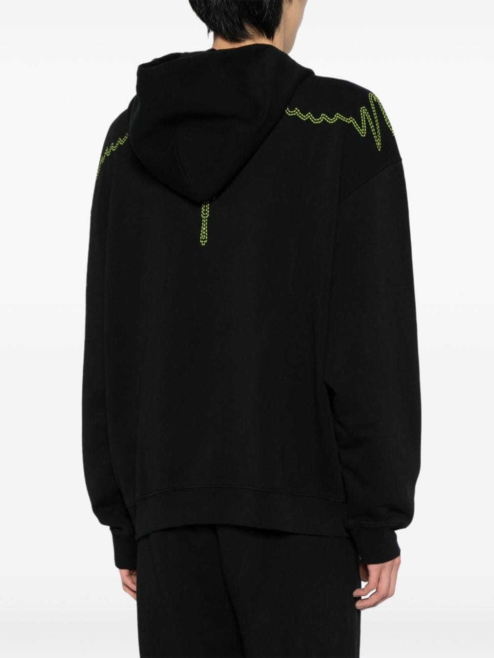 stitch wings cotton hoodie - 4