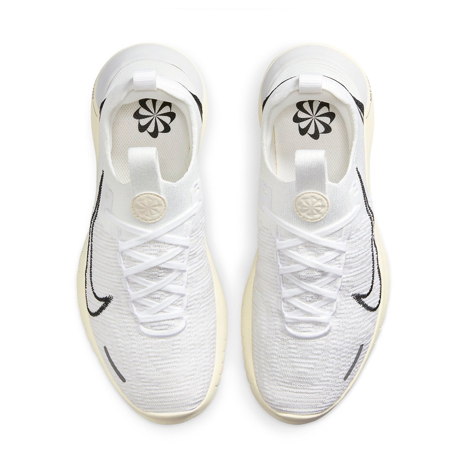 (WMNS) Nike Free RN NN Road Running Shoes 'White Coconut Milk Photon Dust Black' DX6482-100 - 4