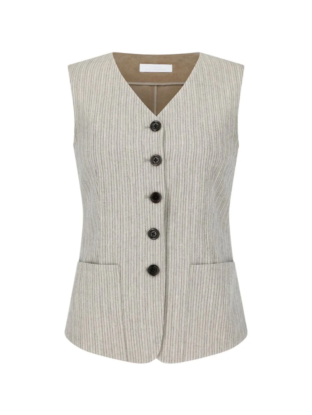 stripe-pattern waistcoat - 1