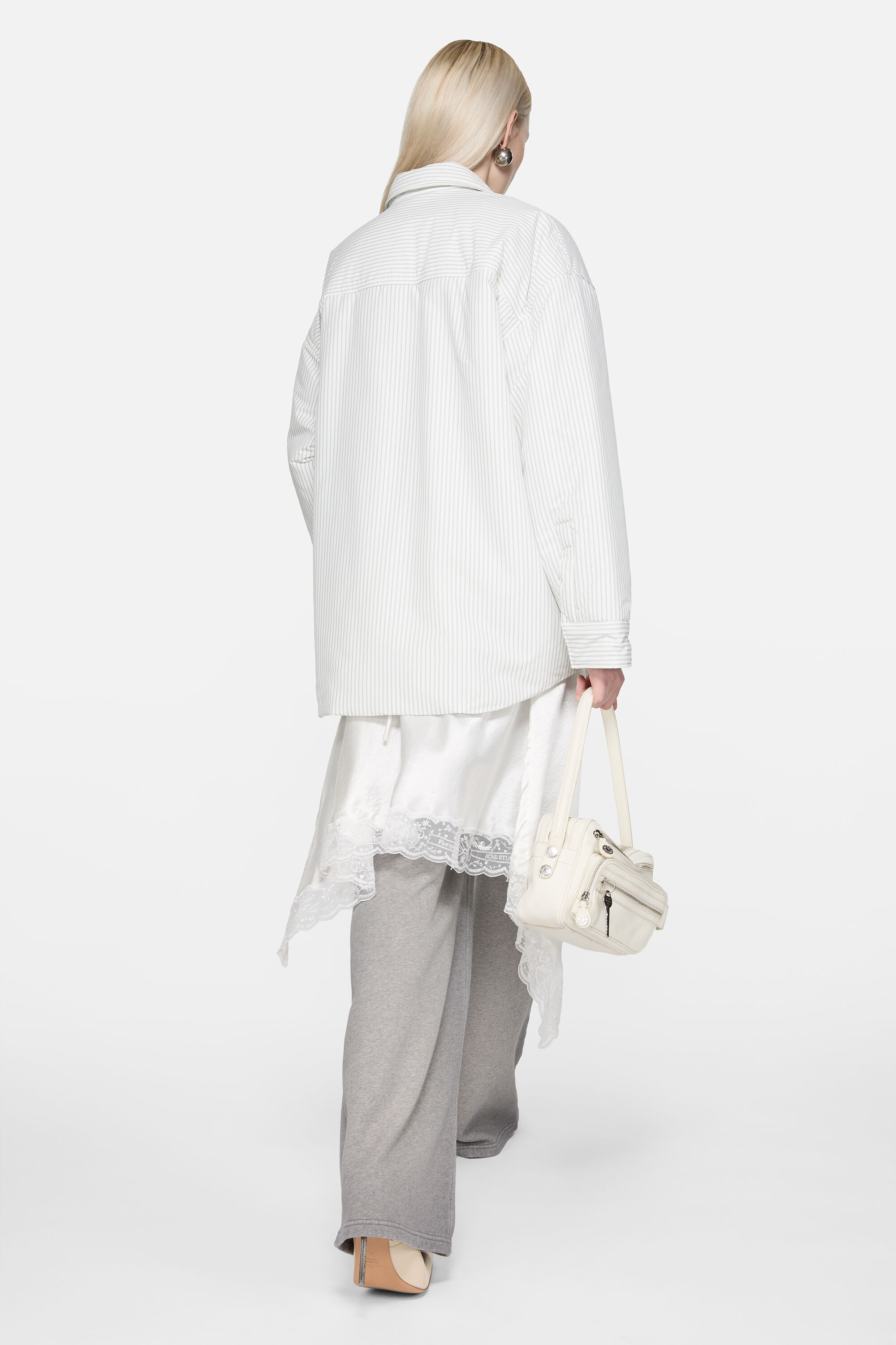 Striped technical overshirt - White/grey - 3