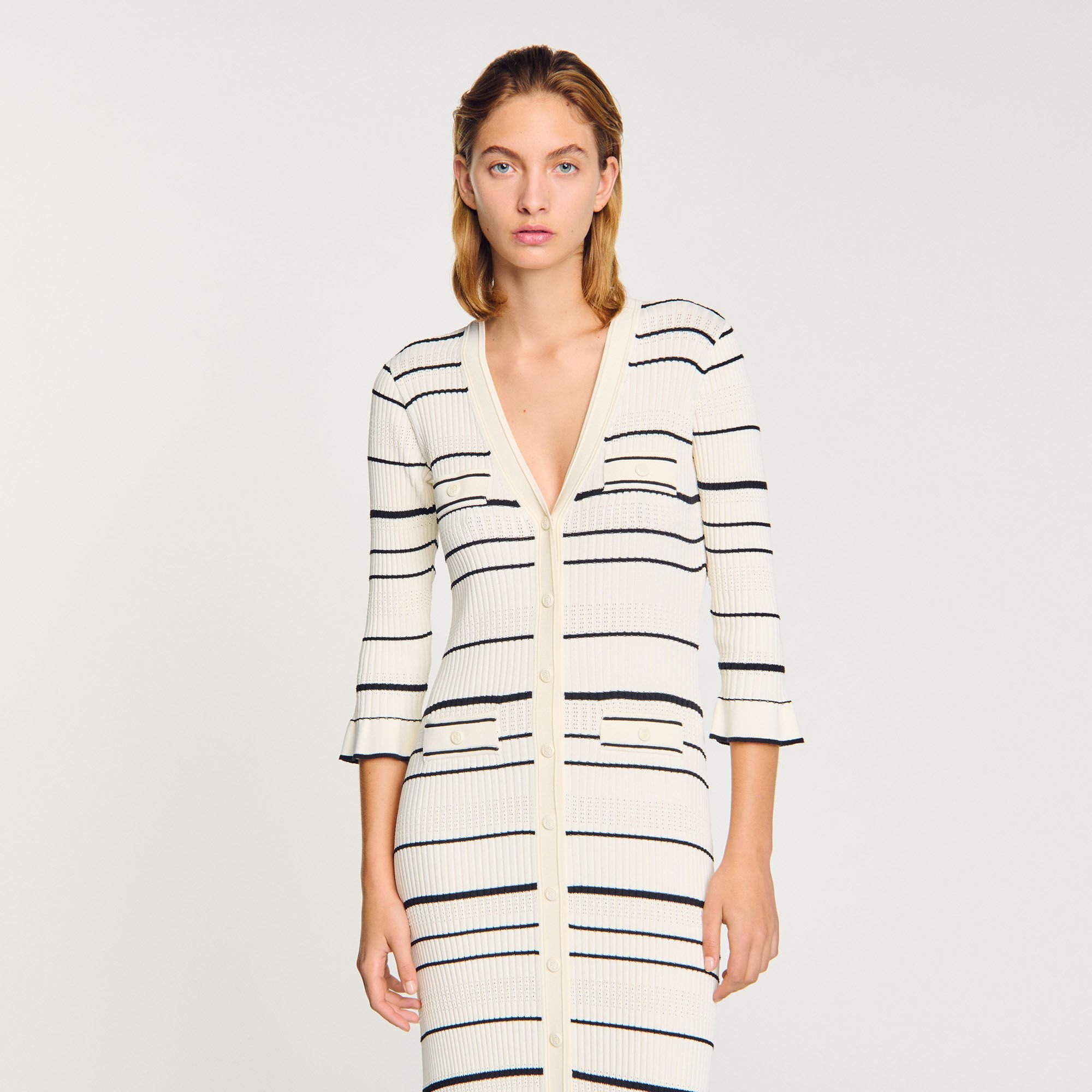 STRIPED KNIT MAXI DRESS - 4