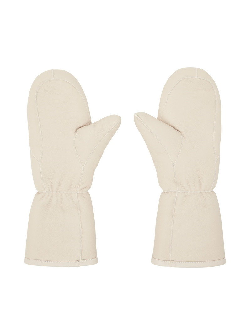 Yves Salomon Beige Merinillo Mittens outlook