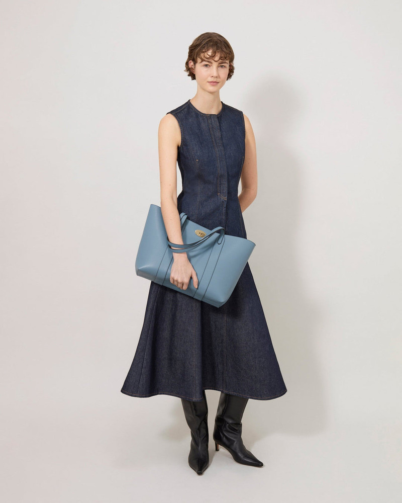 Mulberry Bayswater Tote Brighton Blue Small Classic Grain outlook
