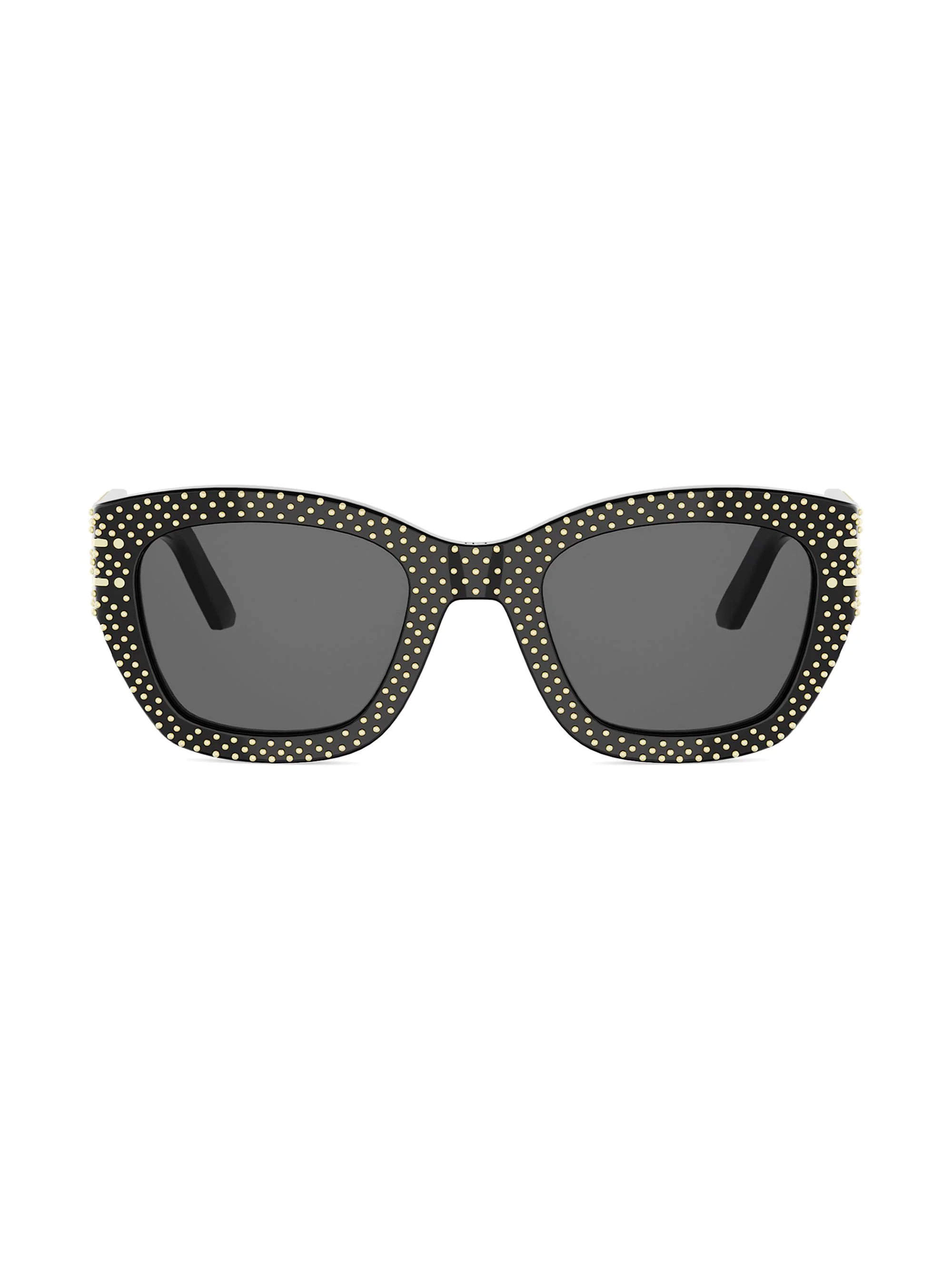 Women's DiorSignature S16I 52MM Studded Square Sunglasses - Blackandsmoke - 1