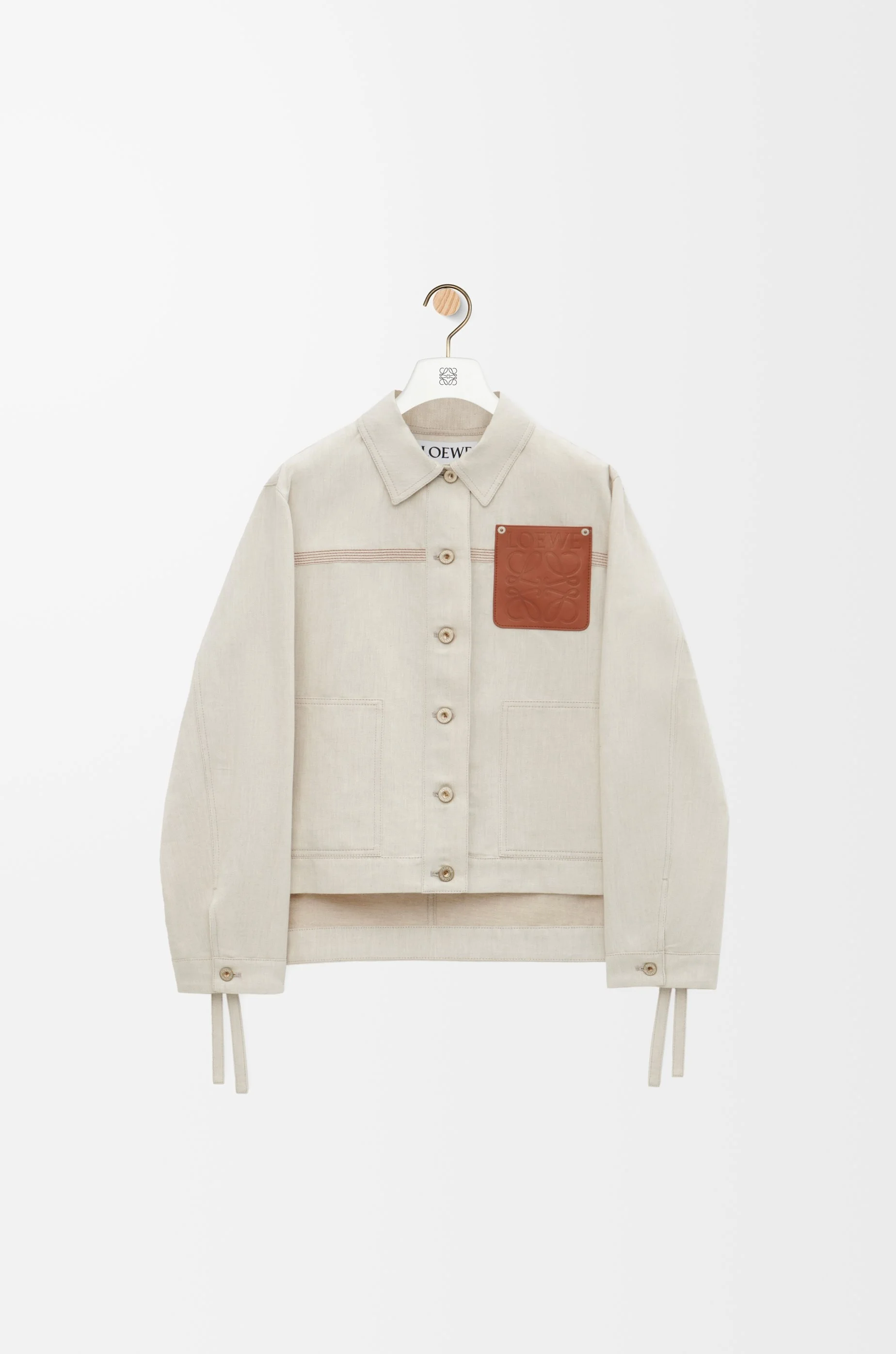 Workwear jacket in cotton and linen - 1