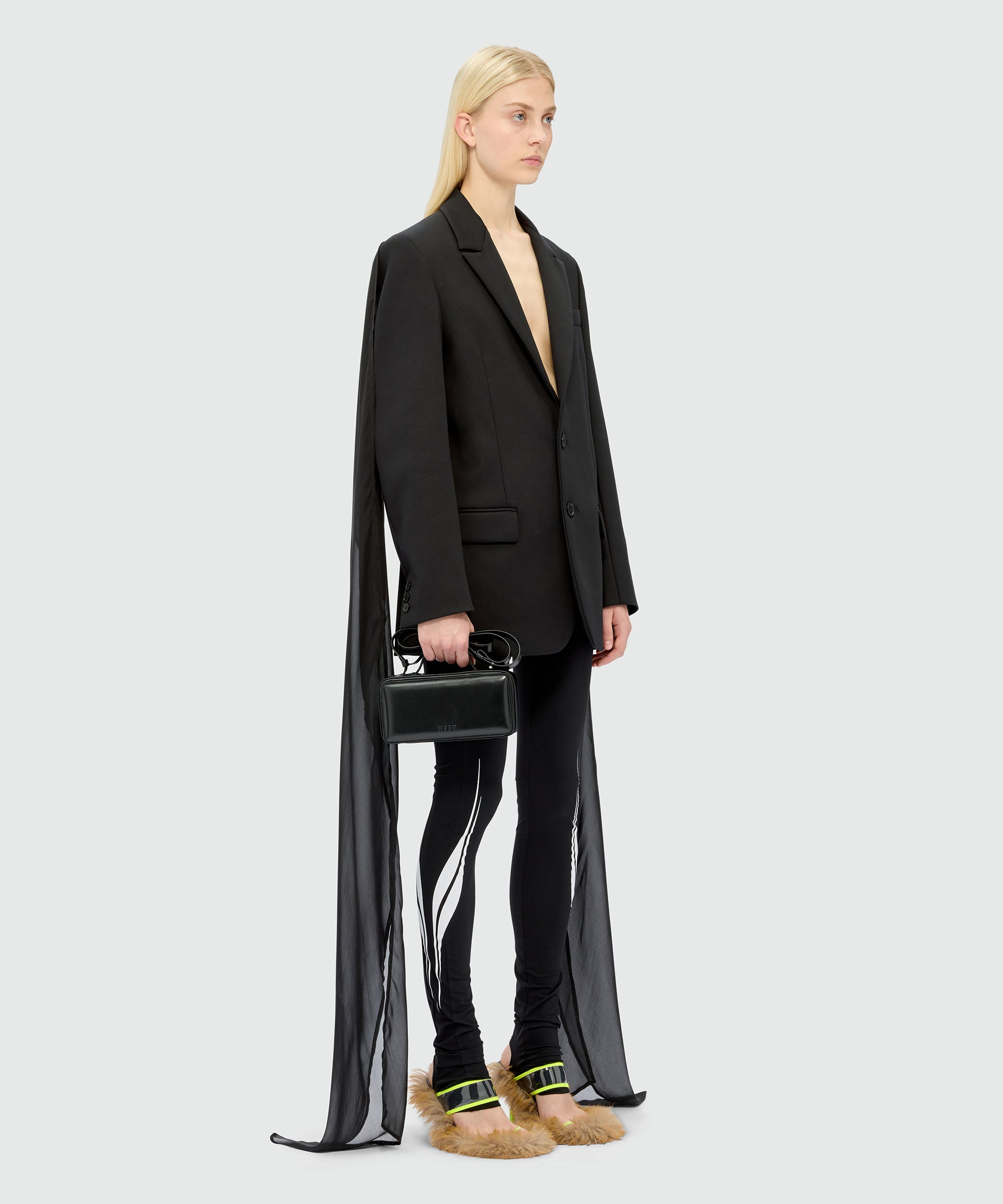 Black Lycra leggings with MSGM Race print - 4