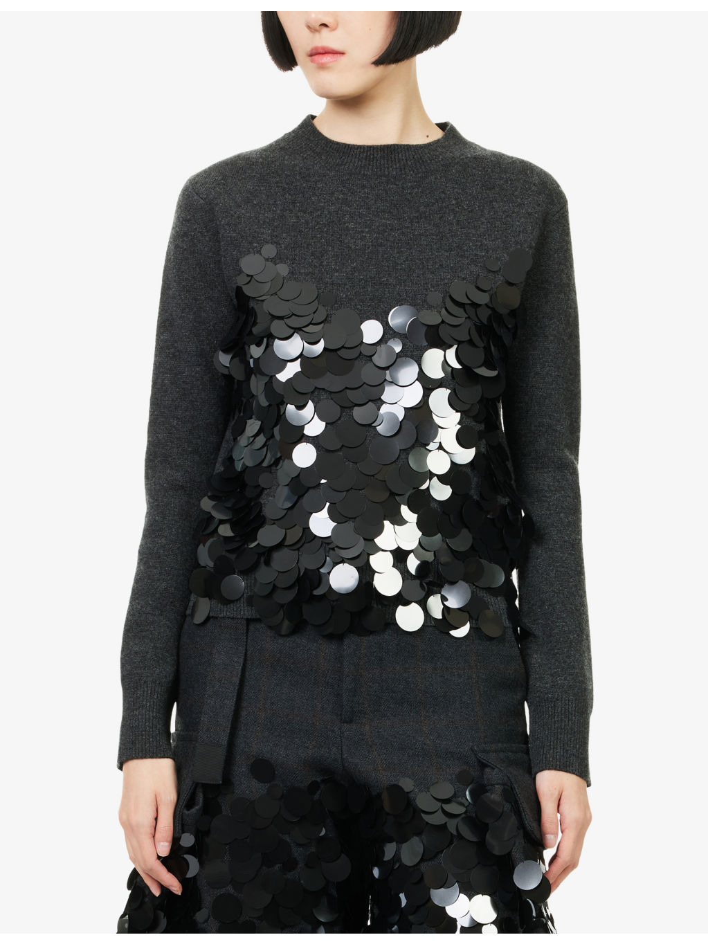 Sequin-Embellished Wool Jumper - 3