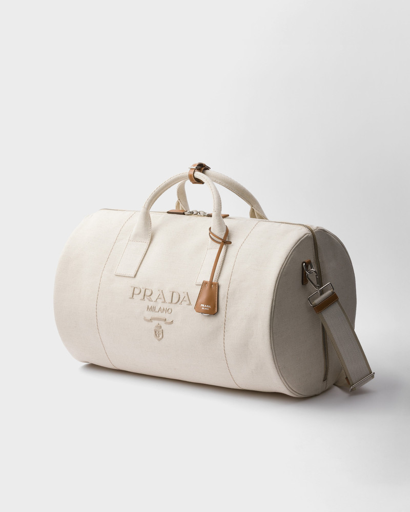 Linen blend duffle bag 3