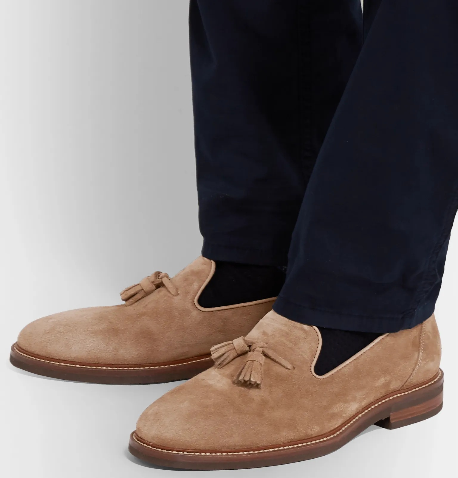 Suede Tasselled Loafers - 5