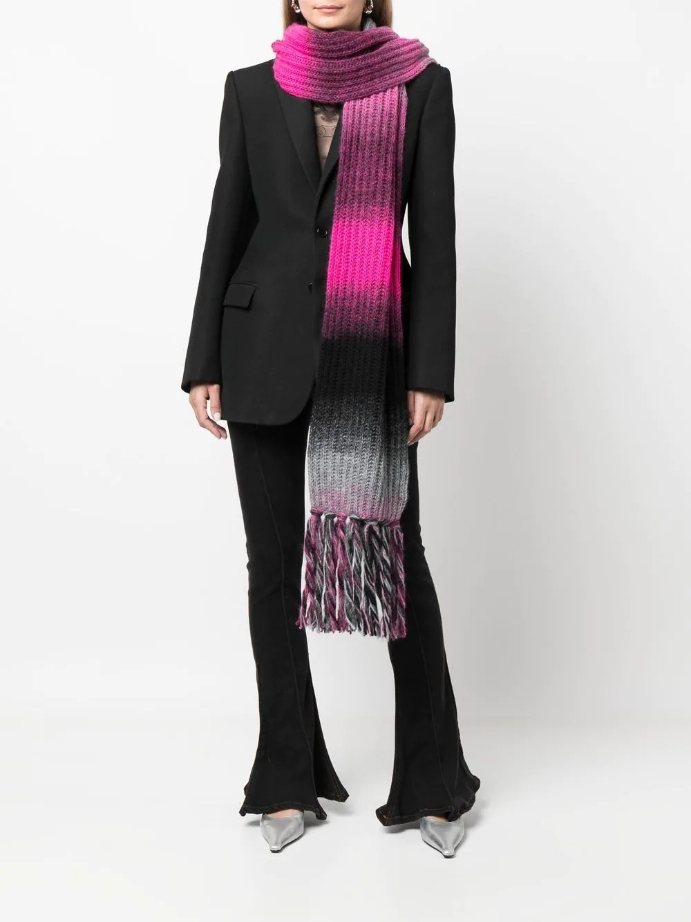 gradient-effect knit scarf - 2