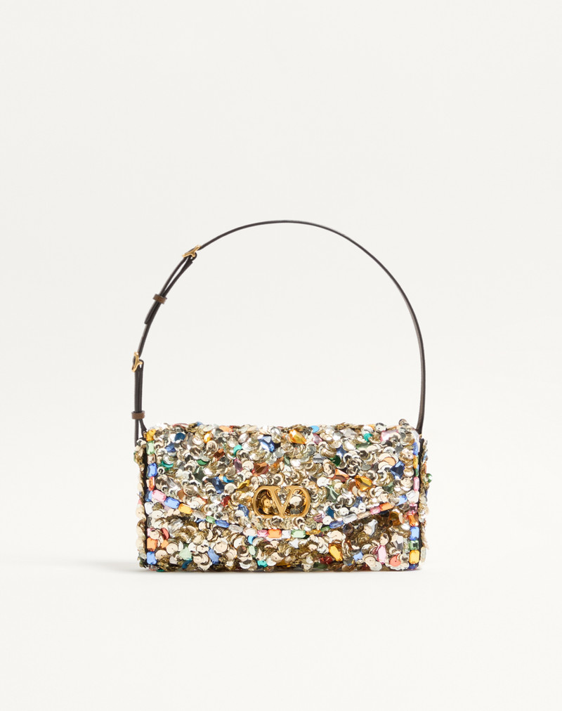 VALENTINO GARAVANI DEVAIN EMBROIDERED SMALL SHOULDER BAG 1