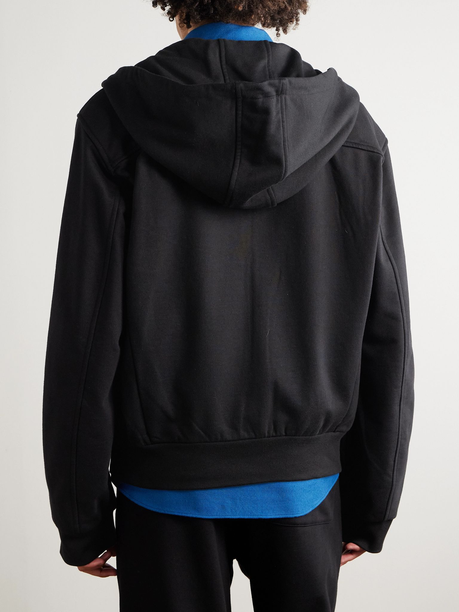 Cotton-Jersey Zip-Up Hoodie Black - 4