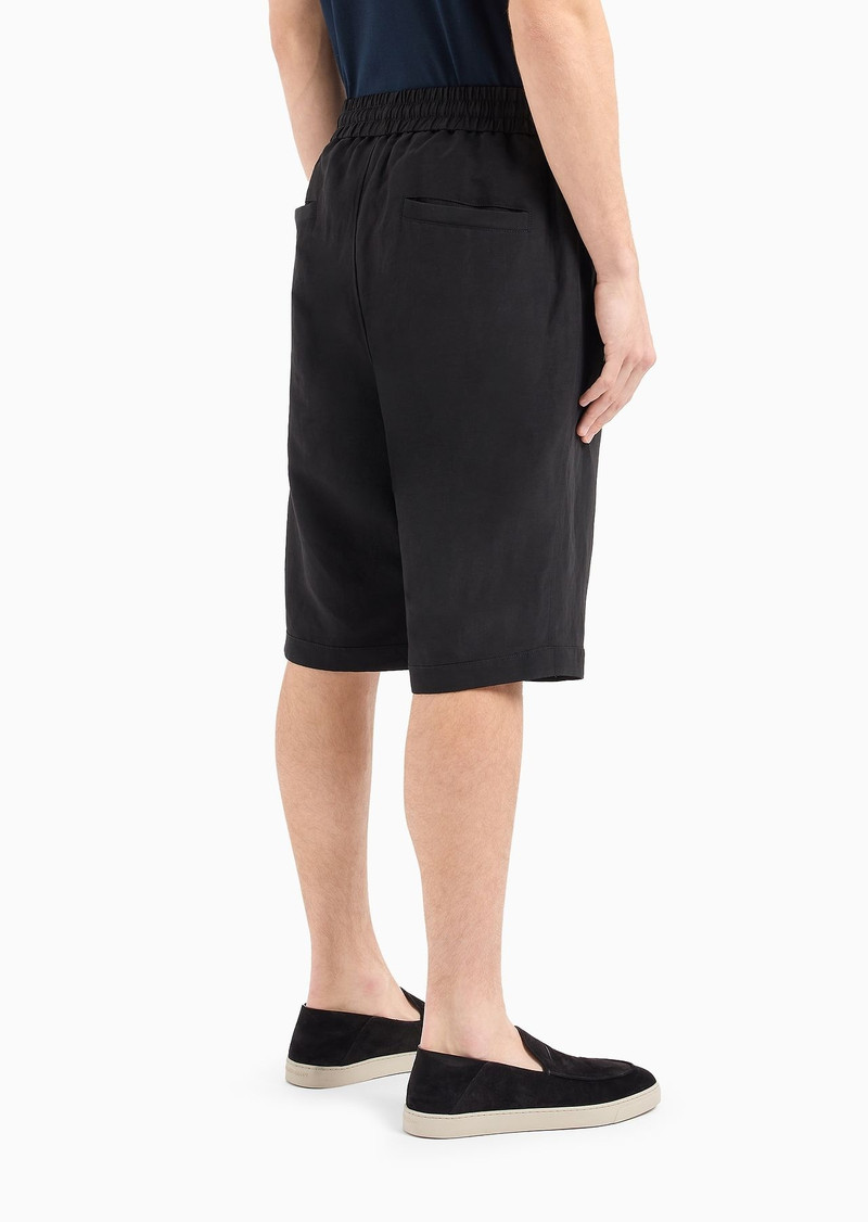 Viscose and linen canvas Bermuda shorts 3