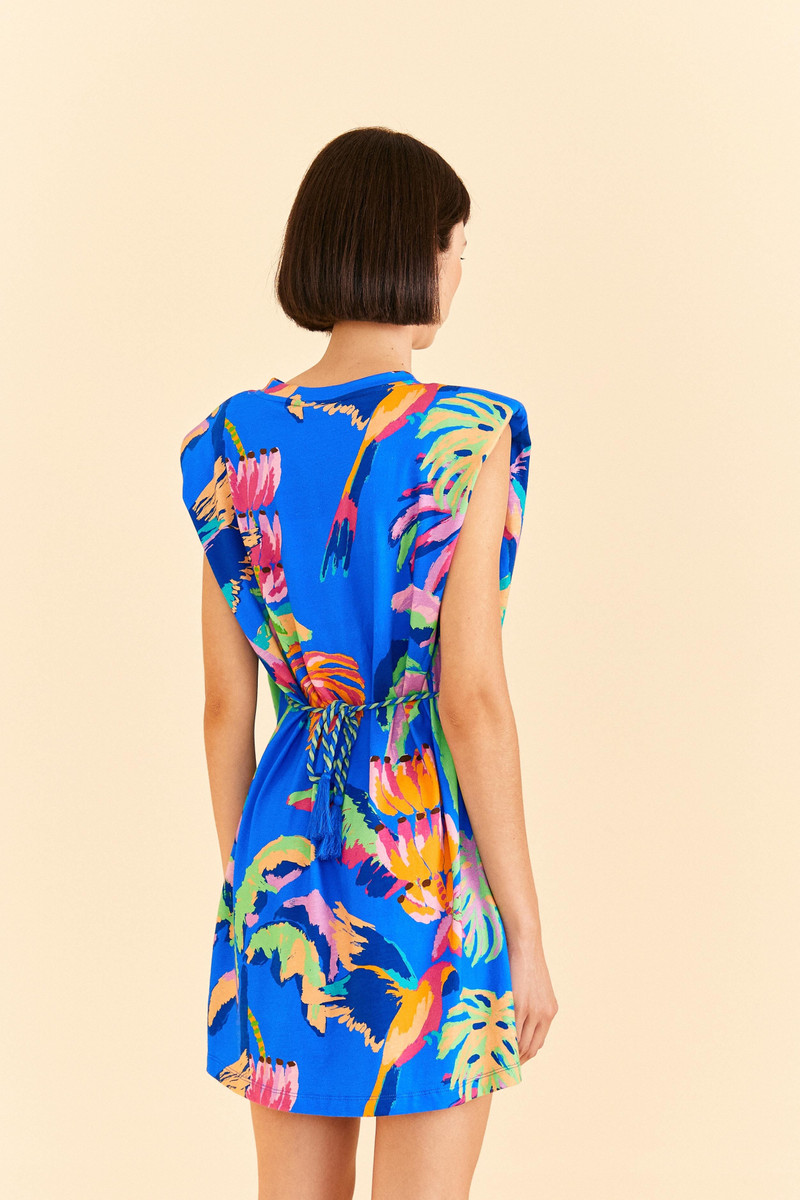 Blue Painted Jungle T-Shirt Dress 4