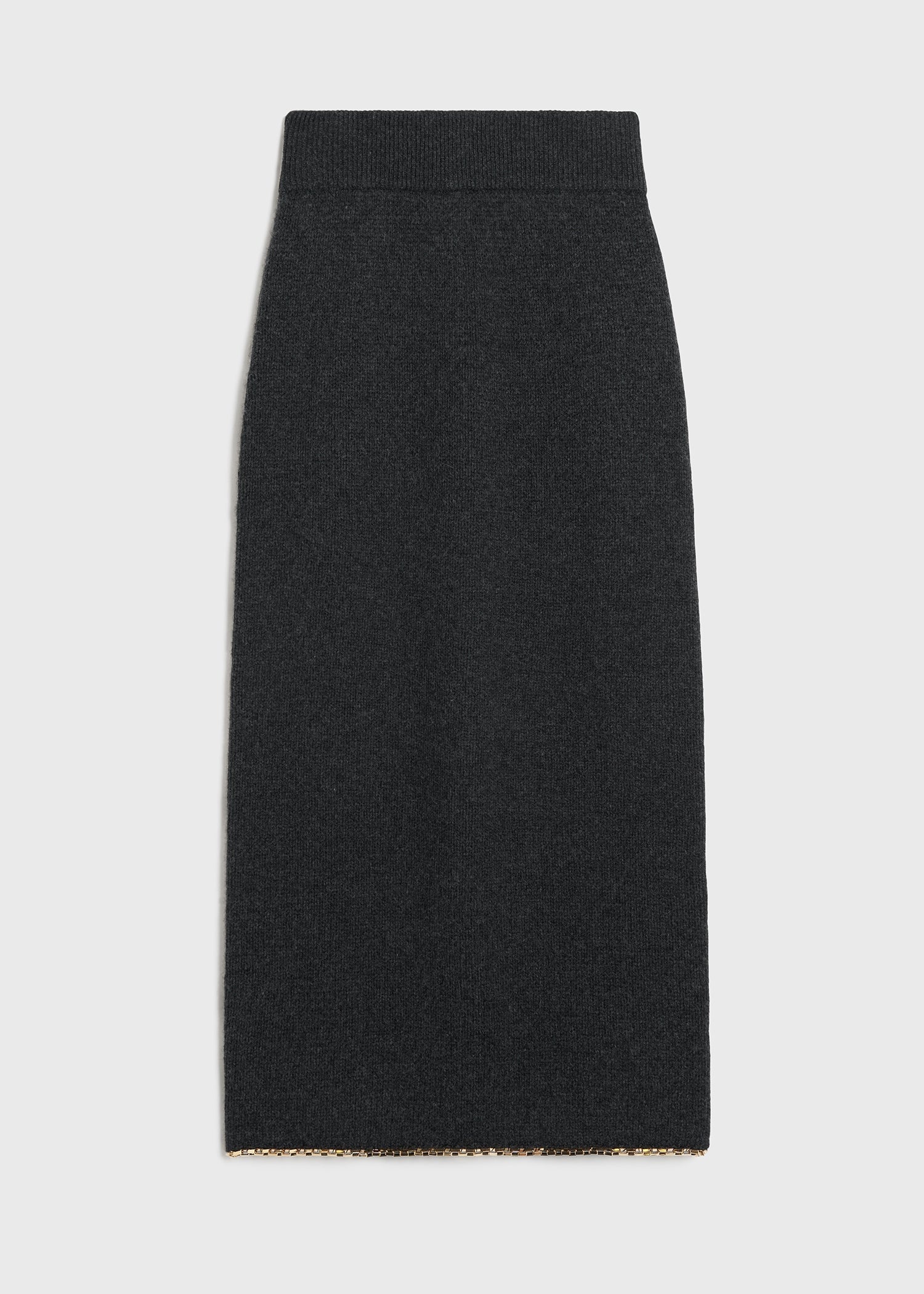 Chain-edge knit skirt charcoal mélange - 1