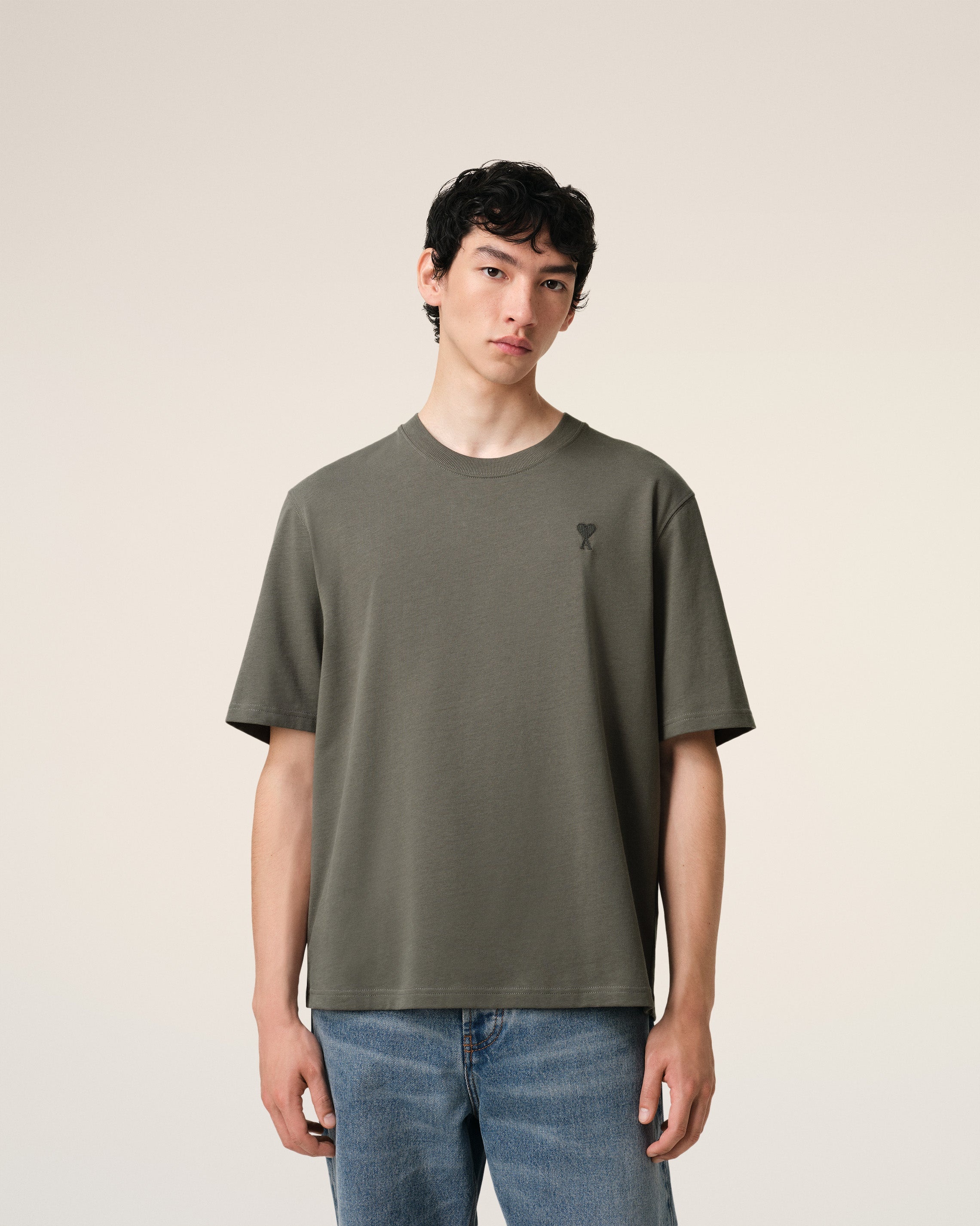TAUPE COTTON TONAL AMI DE COEUR T-SHIRT - 3