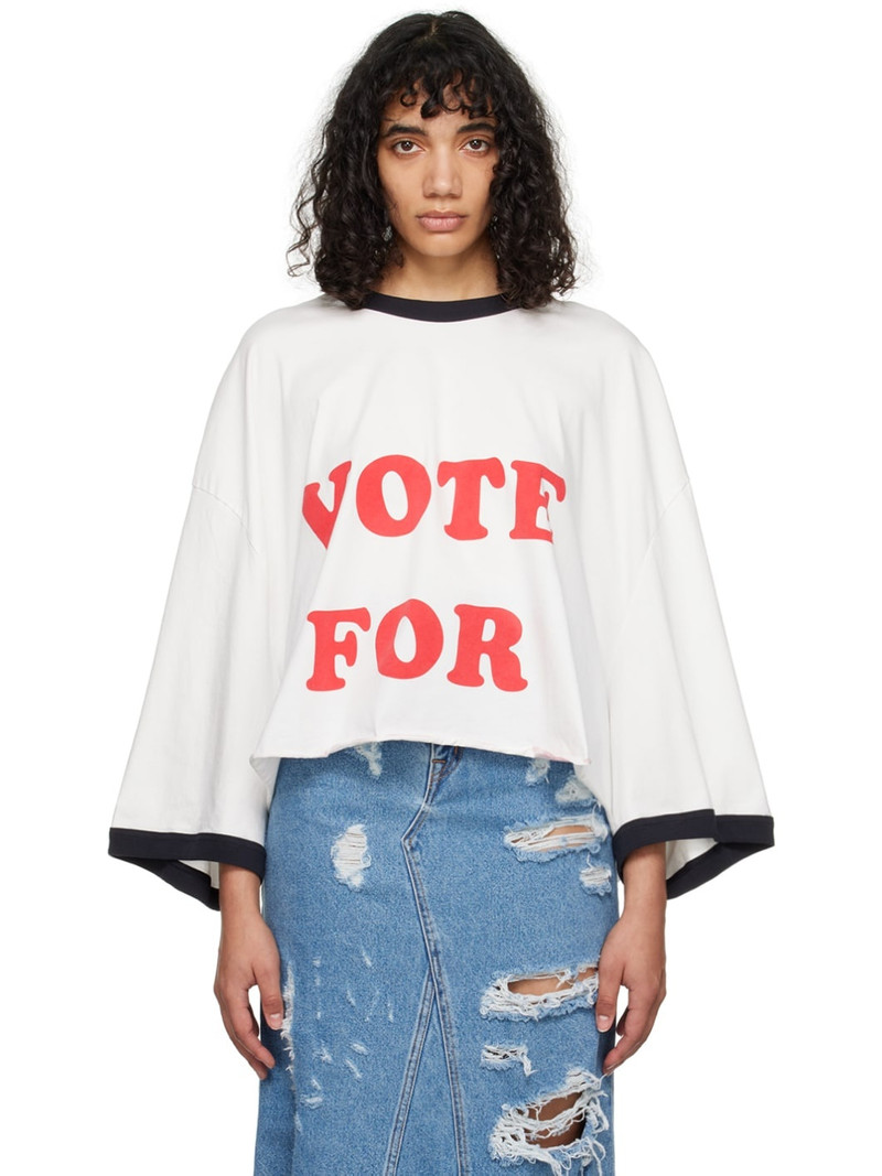 White Oversized Ringer T-Shirt 1