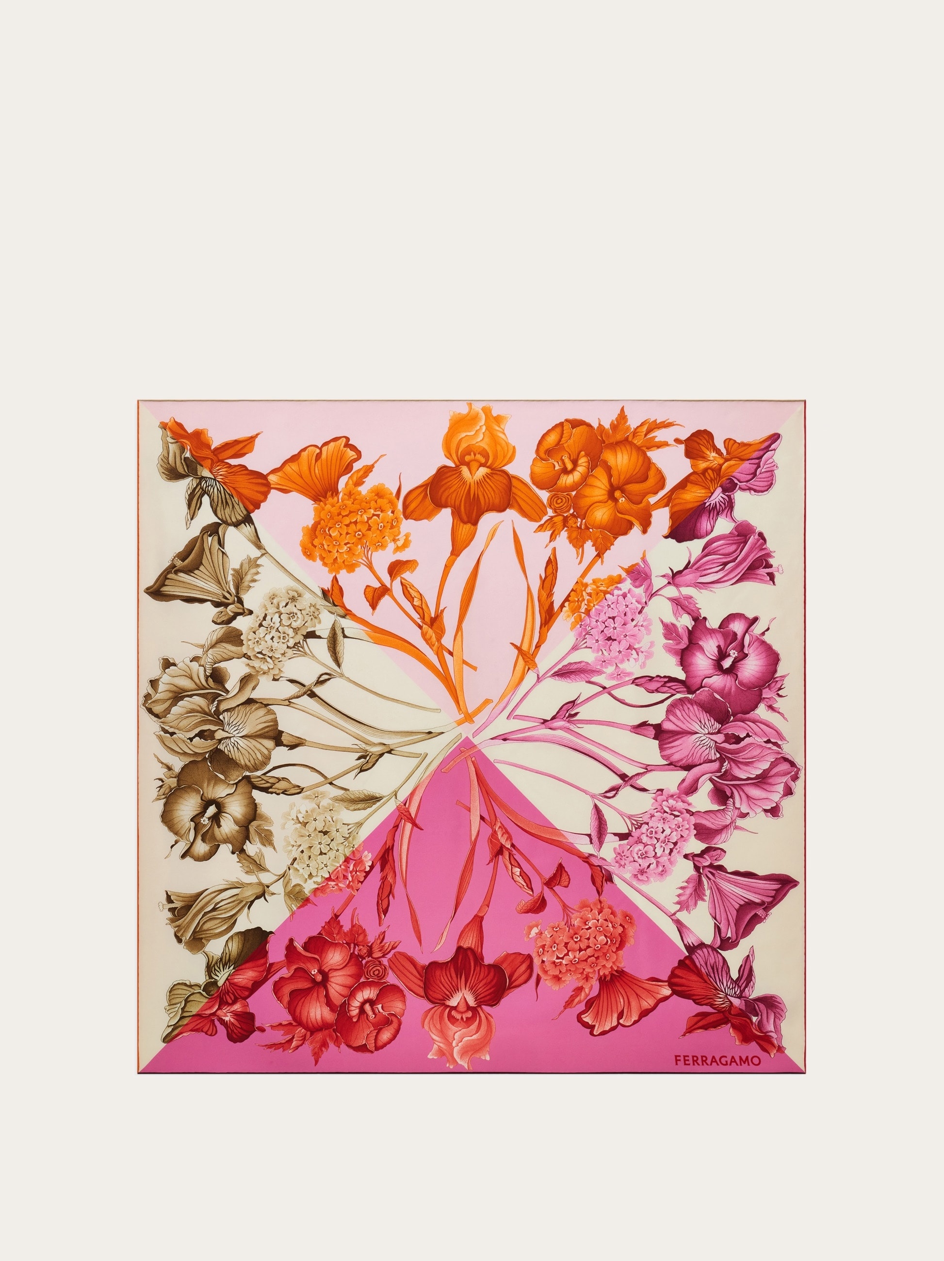 Hydrangea print silk scarf - 1