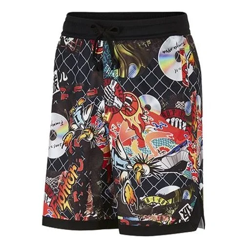 Nike Street Graffiti Basketball Sports Shorts Black Red CK1183-018 - 1